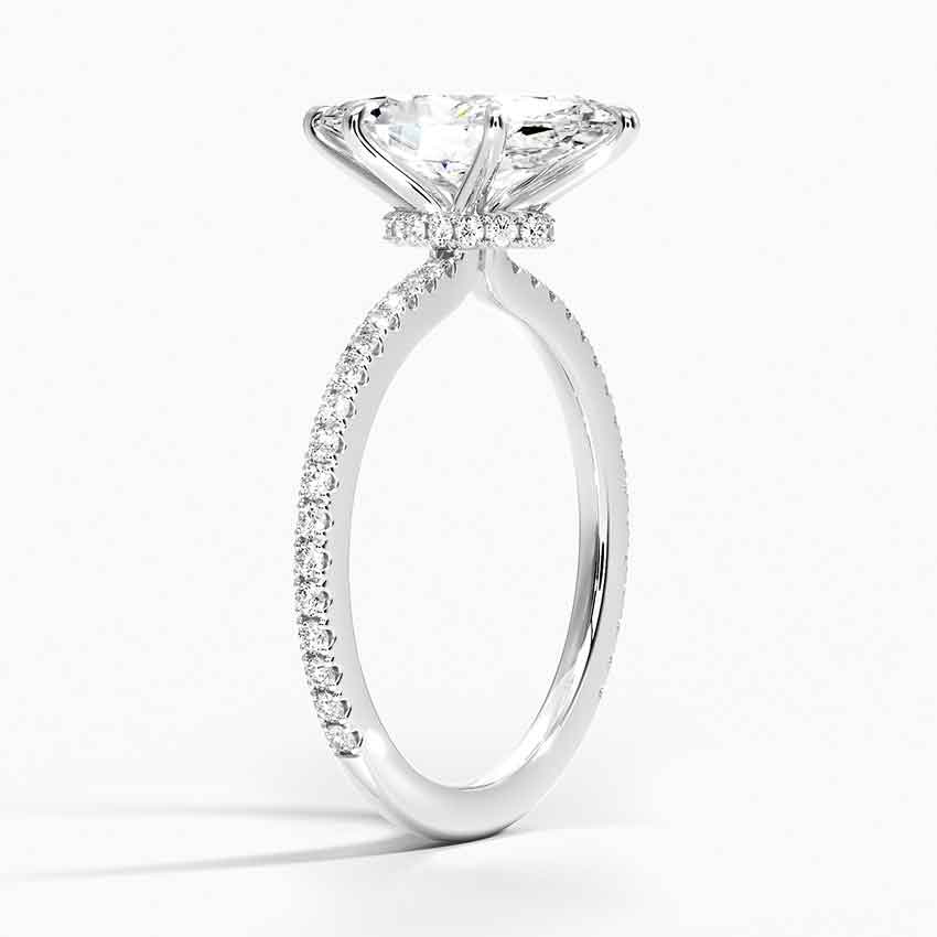 Pave Aura Marquise Moissanite Engagement Ring