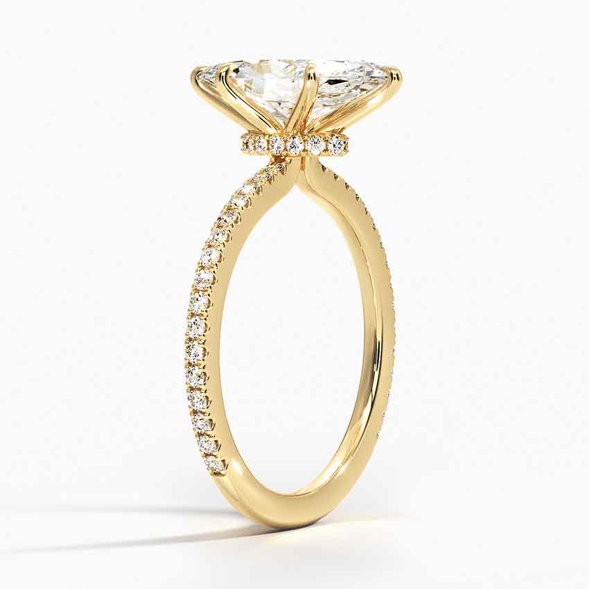 Pave Aura Marquise Moissanite Engagement Ring