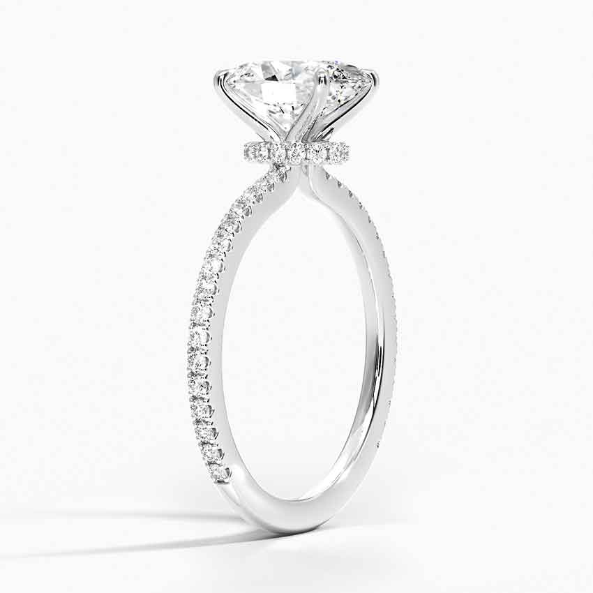 Pave Aura Oval Moissanite Engagement Ring