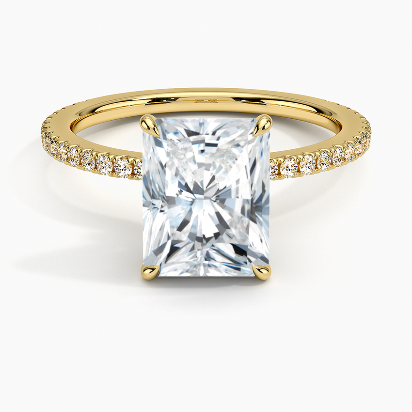 Pave Aura Radiant Moissanite Engagement Ring