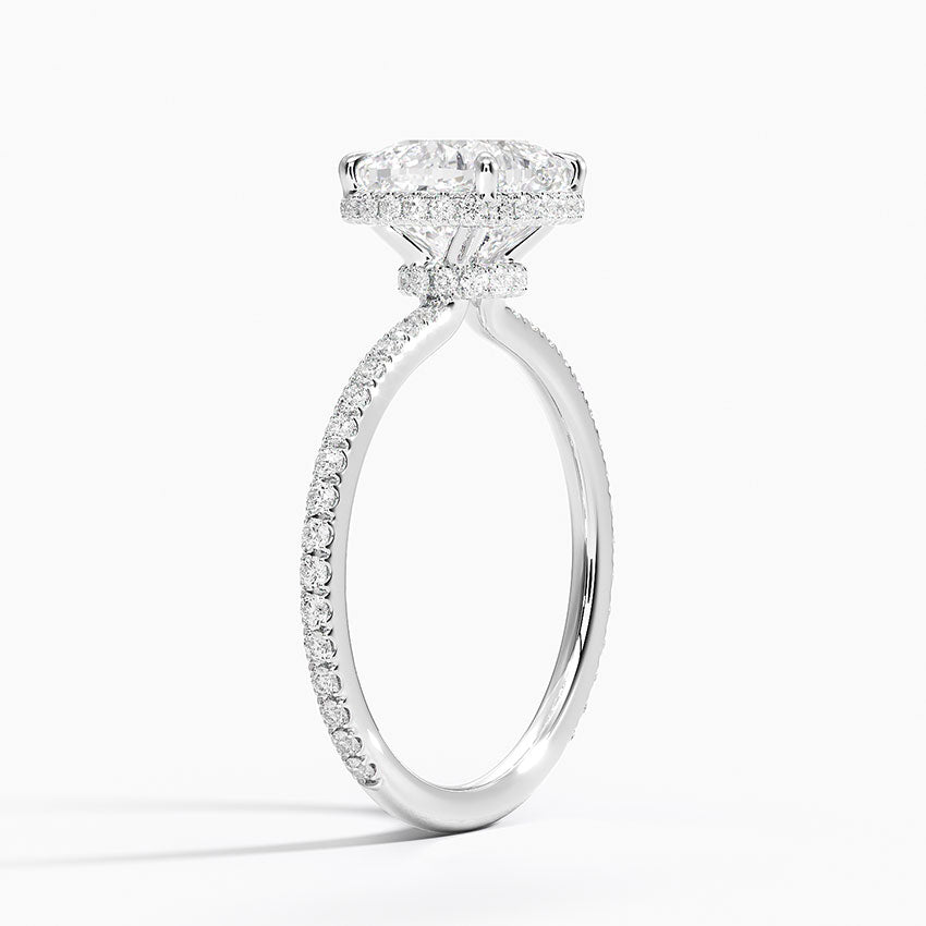 Accent Double Halo Cushion Moissanite Engagement Ring