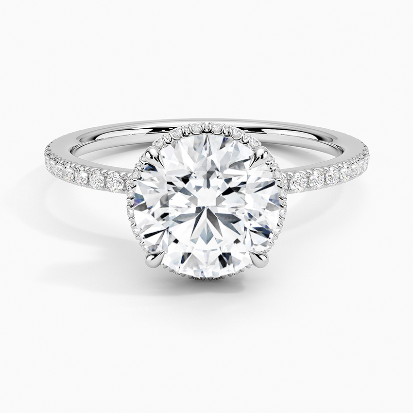 Accent Double Halo Moissanite Engagement Ring