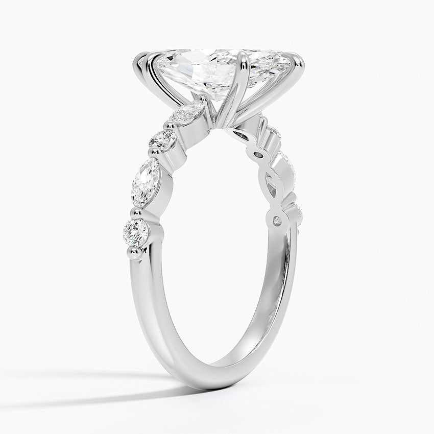 Versa Accent Marquise Moissanite Engagement Ring
