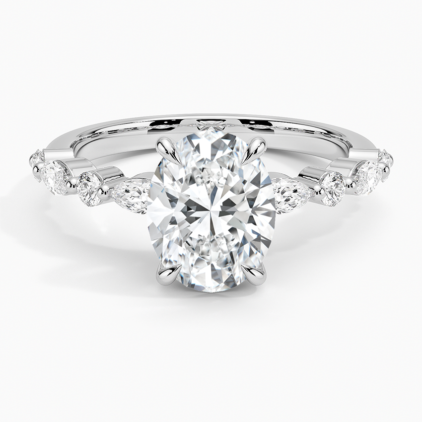 Versa Accent Oval Moissanite Engagement Ring