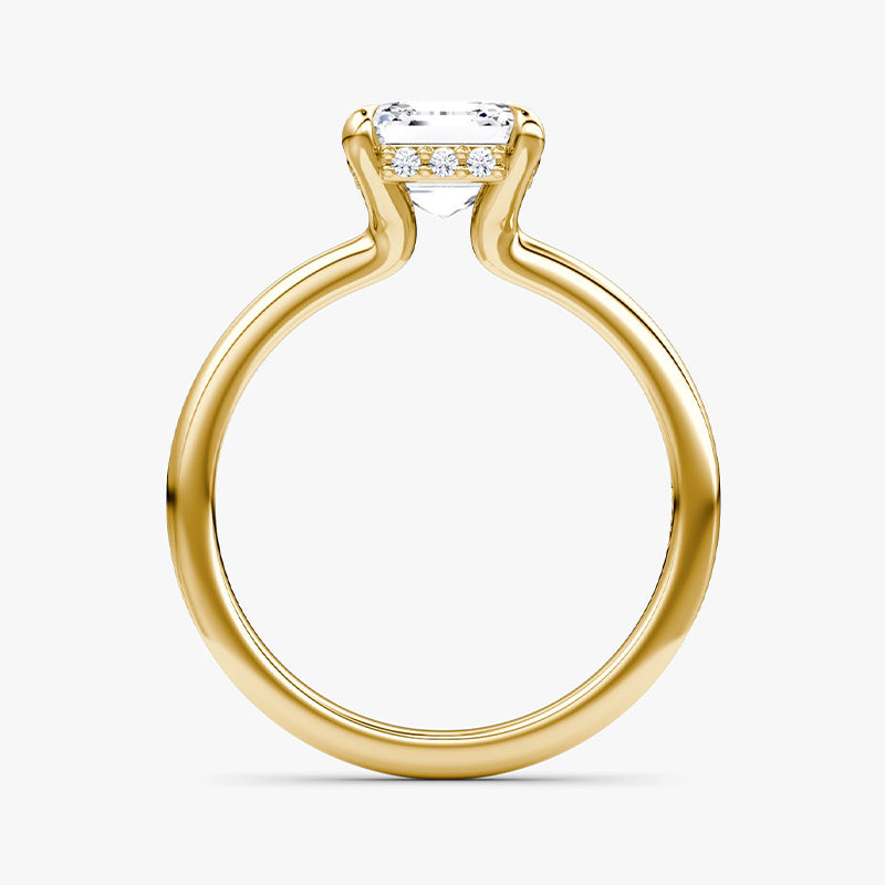 Hidden Halo Asscher Moissanite Engagement Ring