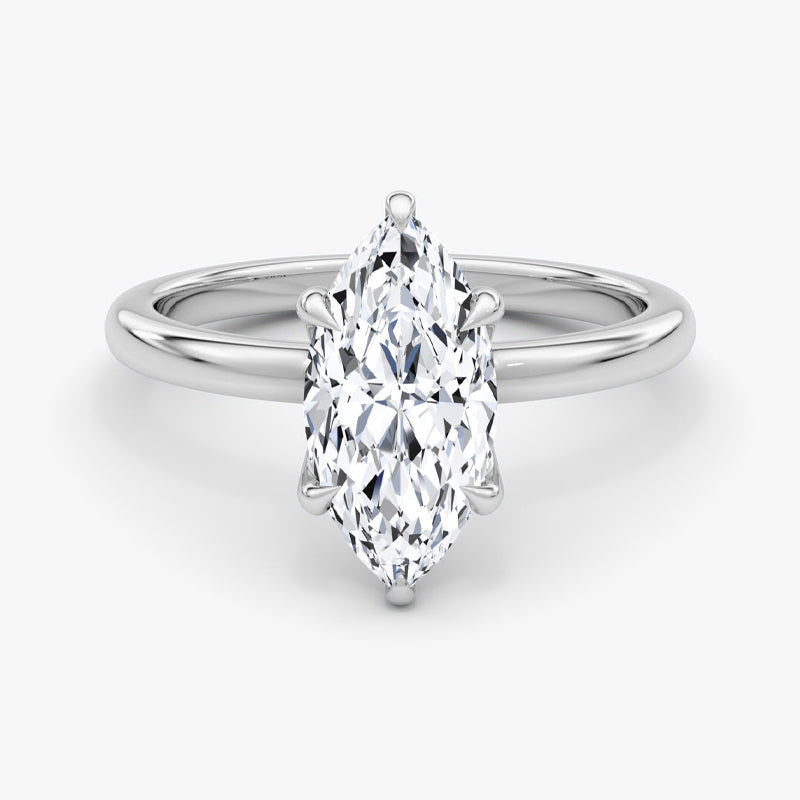 Hidden Halo Marquise Moissanite Engagement Ring