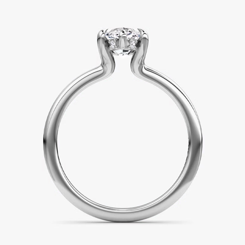 Hidden Halo Marquise Moissanite Engagement Ring