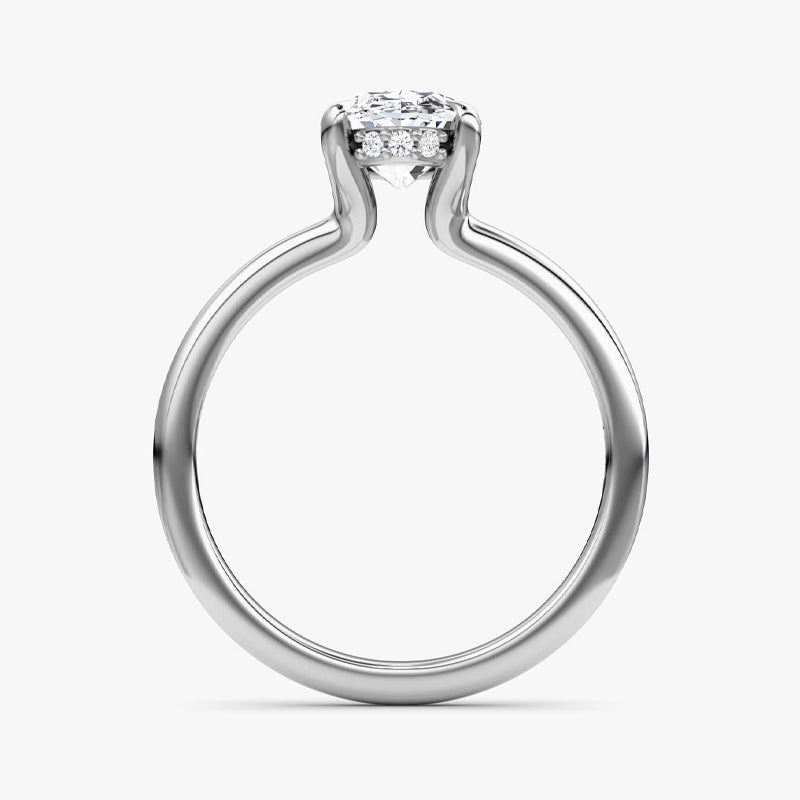 Hidden Halo Oval Moissanite Engagement Ring