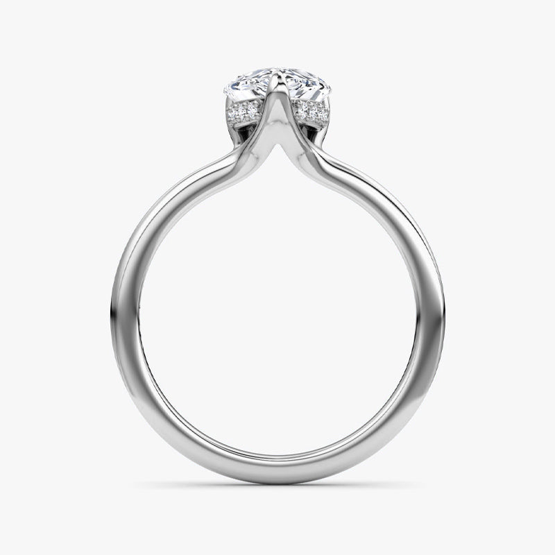 Hidden Halo Pear Moissanite Engagement Ring