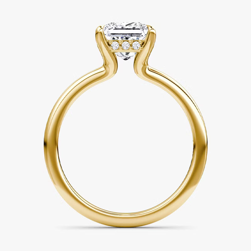 Hidden Halo Princess Moissanite Engagement Ring