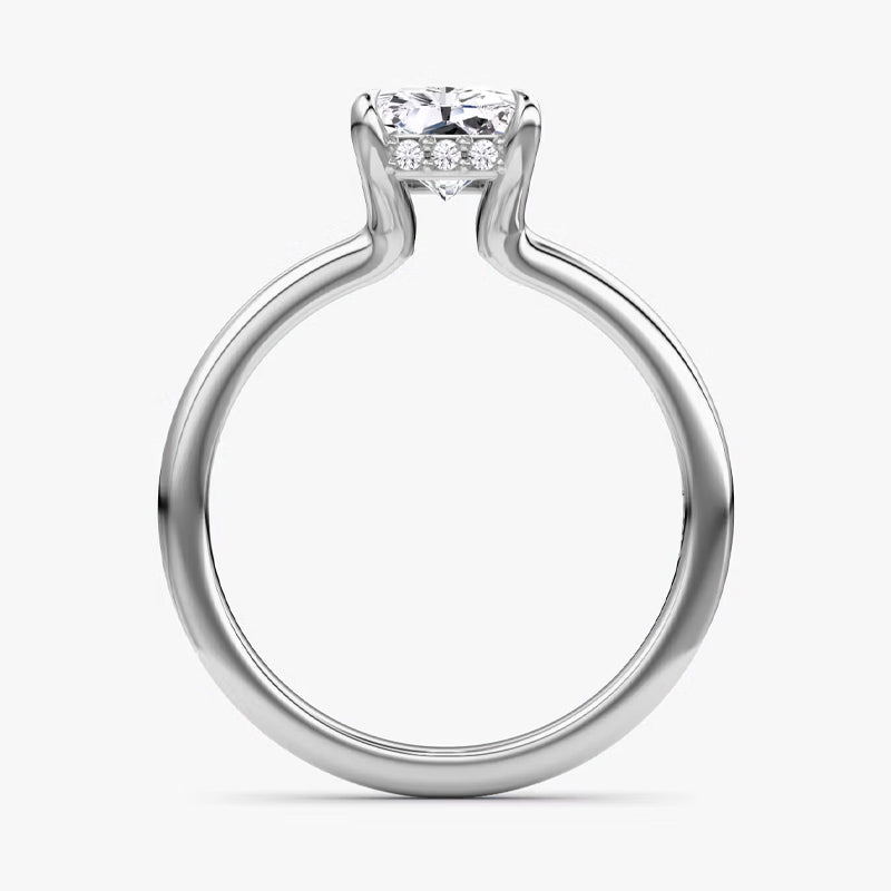 Hidden Halo Radiant Moissanite Engagement Ring