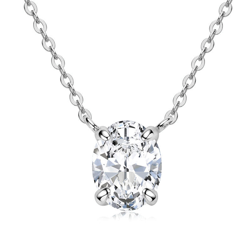 Classic Oval Shaped Moissanite Necklace