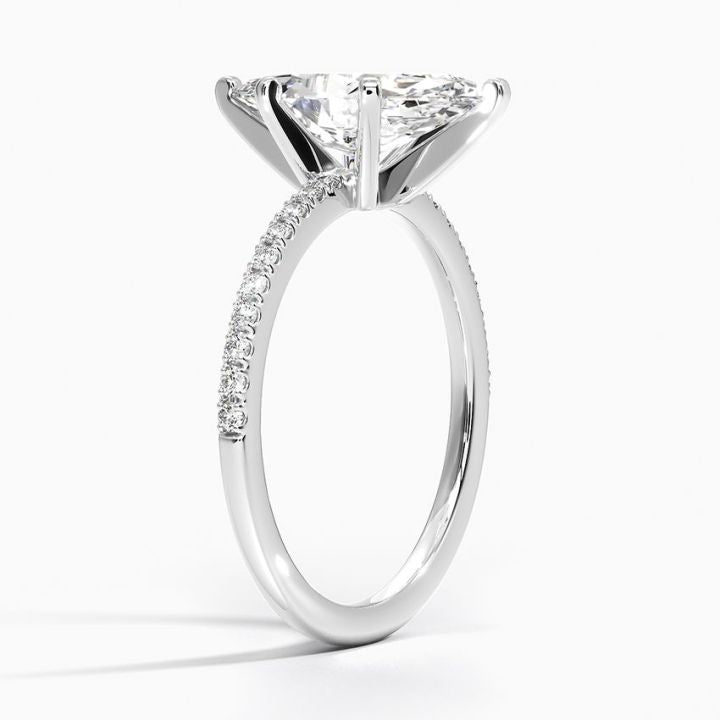 Sidestone Shared Prong Marquise Moissanite Engagement Ring – VOOGME